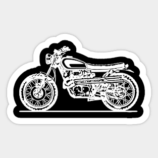 CL360 Scrambler Motorcycle White Sketch Art Sticker